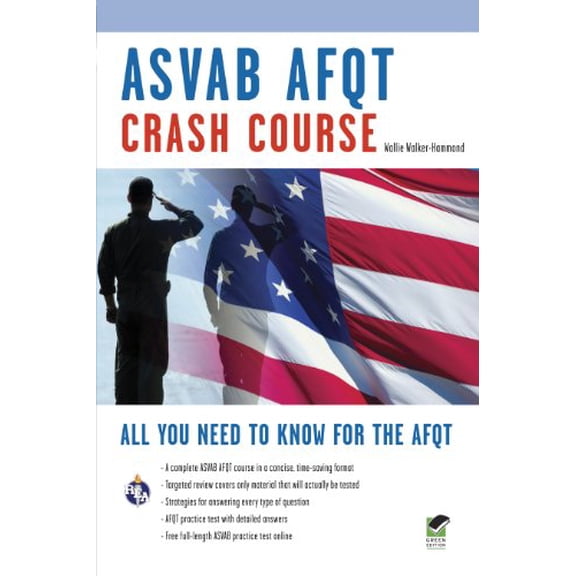 Pre-Owned ASVAB Afqt Crash Course Book + Online (Crash Course (Research & Education Association)) Paperback