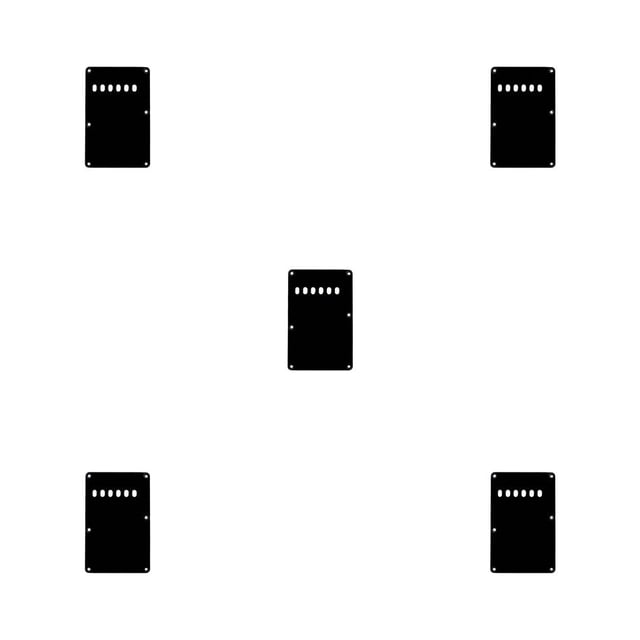 maskred Tremolo Cavity Cover Wear-resistant Back Plate Rustproof Back Cover Guitar Pickguard DIY Accessories Scratch Plate Black 5Set