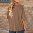 thumbnail image 4 of Otvok Womens Plus T-Shirt Summer Casual Loose Short Sleeve Solid Color Loose Pocket Tops, 4 of 6