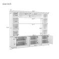 thumbnail image 6 of All-in-One Modern TV Stand with Bookcase for TVs up to 70 inch, Entertainment Center with 3 Adjustable Shelves and Display Storage Cabinet, Ample Storage Space TV Stand for Living Room, White, 6 of 9
