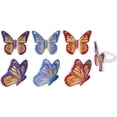 thumbnail image 3 of CakeDrake Cupcake Rings Watercolor Butterfly 12 Count Assorted Colors, 3 of 4