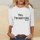 thumbnail image 1 of mfyjkho Tops Para Salir, Camiseta Estampada De Moda Para Mujer, Blusa De Manga 3/4, Cuello Redondo, Top Informal Holgado Tops Para Hacer Ejercicio L, 1 of 6