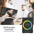 thumbnail image 3 of For Samsung Galaxy Tab A8 Case 10.5 inch, 360 Rotating Shockproof Cover with Stand, Screen Protector, Shoulder Strap (2022, SM-X200/X205/X207), Black, 3 of 7