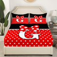 thumbnail image 3 of Erosebridal Princess Bow Bed Sheets Set Twin Size, Initial Letter G Bed Sheets Twin, Polka Dot Decor 3-Piece, 3 of 7