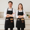 thumbnail image 2 of 2 Pack Chef Aprons Black Kitchen Bid Apron, Adjustable Waterproof Oil Resistant Chef Cooking Kitchen Aprons with Pockets, 2 of 8