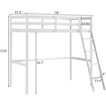 thumbnail image 2 of JOYMOR Loft Bed Twin Size Wood Loft Bed Frame for  Junior Adults with Full-Length Guardrail and Ladder (High Loft), 2 of 7