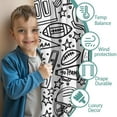 thumbnail image 3 of Blackout Kids Curtains,Black White Football Elements Pattern Childrens Insulated Curtains Set Of 2,Bedroom Essentials,Toddler Room Decor 42"x84", 3 of 5