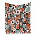 thumbnail image 1 of Retro Soft Flannel Fleece Throw Blanket, Funky Square Shaped Lava Flowers with Abstract Inner Forms Print, Cozy Plush for Indoor and Outdoor Use, 60" x 80", Baby Pink Orange, by Ambesonne, 1 of 6