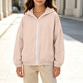 thumbnail image 5 of Jalioing Girls Sun Jacket Lightweight Zip Up Hooded Jacket Spring Fall Windproof Outdoor Jacket with Pocket 3-16 Years, 5 of 9
