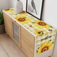 thumbnail image 4 of Sunflowers Table Runner - 60 Inch Long, Kitchen Dining Table Runner Dresser Scarves, Yellow Plaid Sunshine Vintage Country Bee Farmhouse Decor for Coffee Tables Wedding Party Banquet, 4 of 8