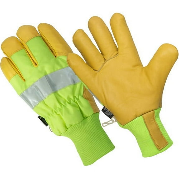 LP2200-L, The Ignitor, Men's Hi-Viz, Premium Top Grain Goatskin Leather Palm Gloves, Thinsulate Lined, 100% Waterproof