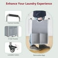 thumbnail image 4 of 5 Bag Laundry Sorter Cart, Laundry Hamper Sorter Basket with Heavy Duty Lockable Rolling Wheels for Clothes Storage, Grey & White, 4 of 13