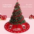 thumbnail image 4 of Falda de árbol de Navidad de dibujos animados, tapete de piso de Papá Noel, alce, muñeco de nieve, diseño de escena lavable, decoración de fiesta redonda, 90cm, 4 of 4