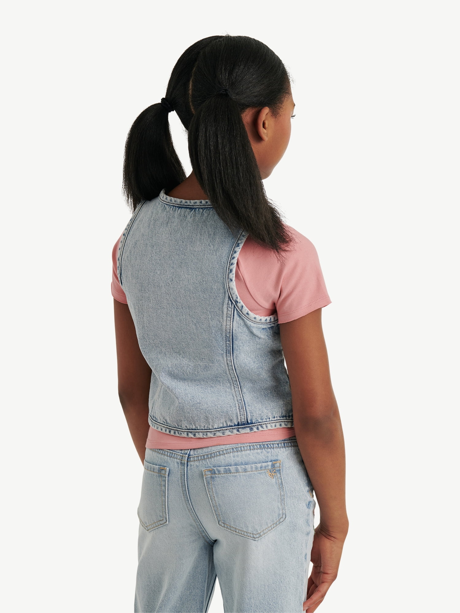 Justice Girls Bow Denim Vest, Sizes XS - XLP