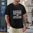 thumbnail image 4 of Support The Country You Live In Vivacious Men's Cotton Short Sleeve HD Print Tee for Casual T-Shirt Crew Neck Top Black L, 4 of 7