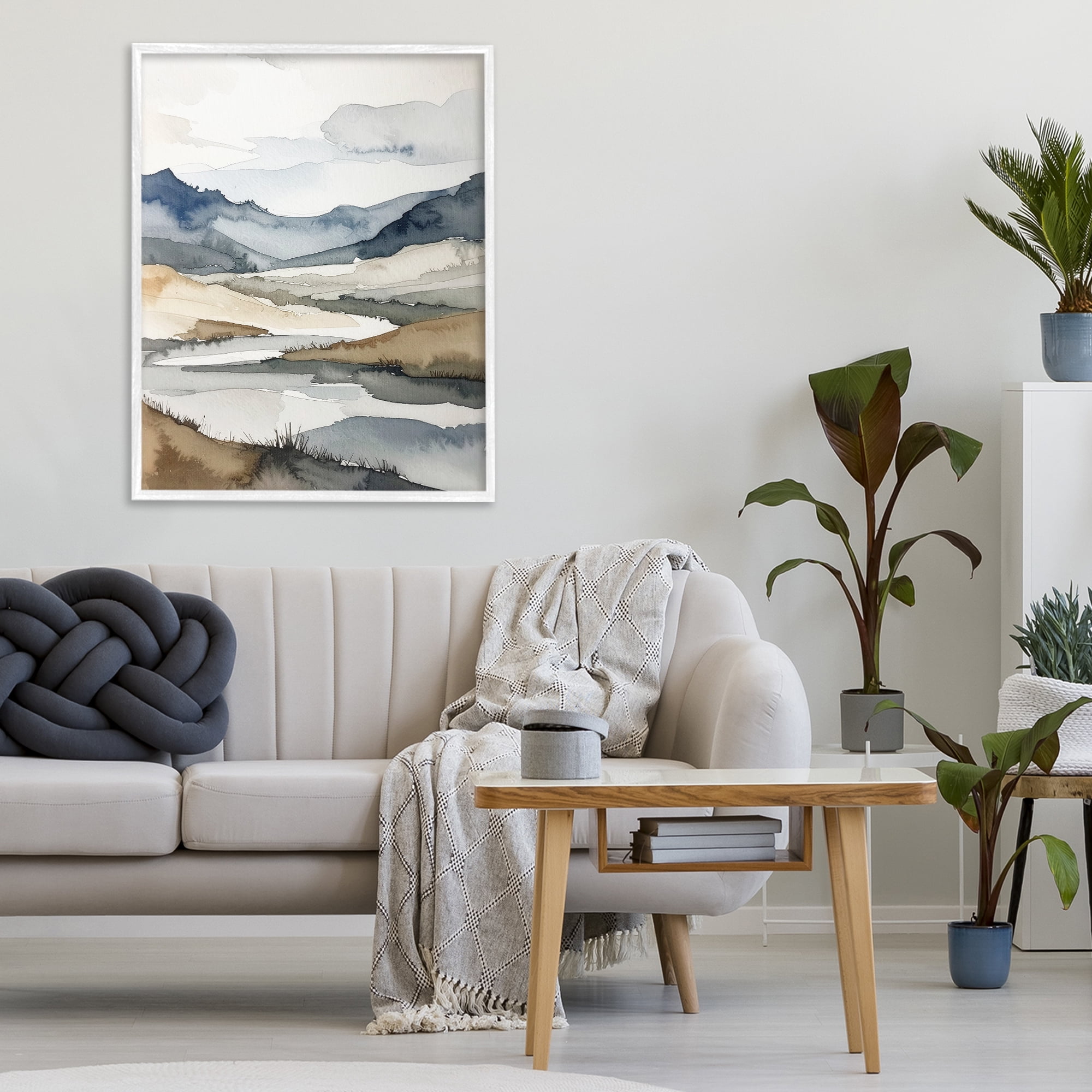 Stupell Industries Flow Of Water River White Framed Giclee Art, design by Alonza Saunders