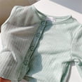thumbnail image 6 of UACY Girls' Ribbed Knit Cardigan Long Sleeve Button down Lightweight Sweater Toddler Knitwear Button Closure Ruffled Outwear Tops, 6 of 6