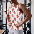 thumbnail image 5 of Lsque Hand Drawn Strawberry Pattern Mens Tank Tops Muscle Athletic Quick Dry Sleeveless Workout Fitness T Shirts Beach Tank Top, Loose-fit Sleeveless Shirt for Men-X-Large, 5 of 7