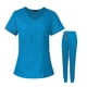 thumbnail image 1 of Conjunto de uniformes de enfermería, ropa de trabajo de enfermería, regalo para el día de las enfermeras, pantalón para enfermería Azul, 1 of 8