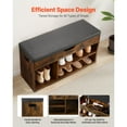 thumbnail image 4 of KFFKFF Entryway Shoe Bench  with Cushion, Shoe Storage with Lift-Top Compartment, 300lbs Capacity Bench with 3 Storage Sections for Hallway, Living Room, 31.7 x 12.0 x 17.5Inch, 4 of 9
