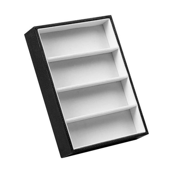 Wooden Eye Glasses Holder Container 4 Grid Jewelry Sunglass Show Tray Eyeglass Sunglasses Organiser Case , black