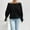 #001-Black, variant on Craaazy Women's Shirt Off-The-Shoulder Loose And Casual Drawstring Long-Sleeved Sweatshirt One-Shoulder Top Gifts For Women