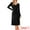 Black, variant on DARING DIVA V Neck Casual Long Sleeve Midi Knitted Dress XS Black