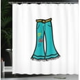 thumbnail image 3 of Ambesonne 60's Shower Curtain, Pants With Flowers Symbols Art, 69"Wx70"L, Dark Seafoam Raspberry, 3 of 4