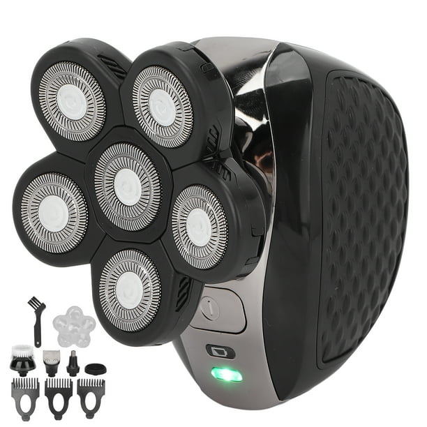 Kit De Aseo De Cabezas 5 En 1, Luz Indicadora De Carga De Carga USB Cepillo De Limpieza De Afeitadora De Cabeza Eléctrica Batería De 600 MAh Con 6 Cuchillas Giratorias Para Uso YLSHRF Electric Heads Razor Kit