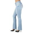 thumbnail image 4 of Fashion2Love Women Juniors Colombian Design Butt Lift Push Up Mid Waist Boot Leg Jeans, 4 of 9