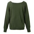 thumbnail image 2 of Tricot pour Femmes Automne Hiver Décontracté Col Carré Manches Longues Léger, 2 of 8