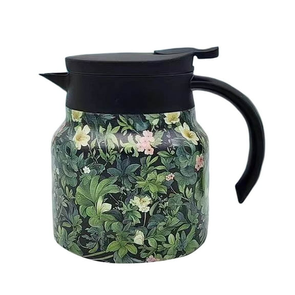 YUEVE Vintage Milk Glass Coffee Cups Vintage Floral Pattern Tea Tea Pot Vintage Floral Pattern Tea Built In Infuser Mini Hot Coffee Pot Stainless Steel Thermal Carafe With Lid For Hot Drinks