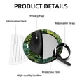 thumbnail image 4 of Tropical Jungle Palm Leaves 2pcs PU Leather Round Bag Tags with Privacy Cover and Name ID Tag - Suitcase Tags for Travel Luggage, Handbags, Backpacks, School Bags, 4 of 6