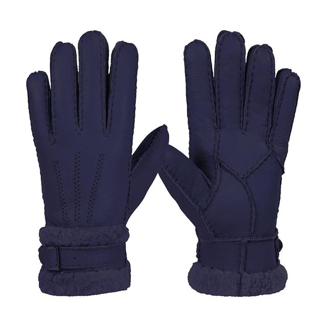 Guantes de piel de lana de oveja merino fuerte para hombre
