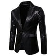 thumbnail image 2 of YOTMKGDO Suits for Men, Casual Men'S Charm Jacket Coat Fit Suit Party Sequin Top One Button Men'S Coats Jackets, Blazer for Men Black L, 2 of 5