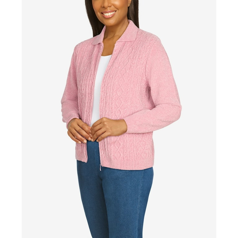Alfred Dunner Womens Plus Size Chenille Cardigan Sweater Walmart