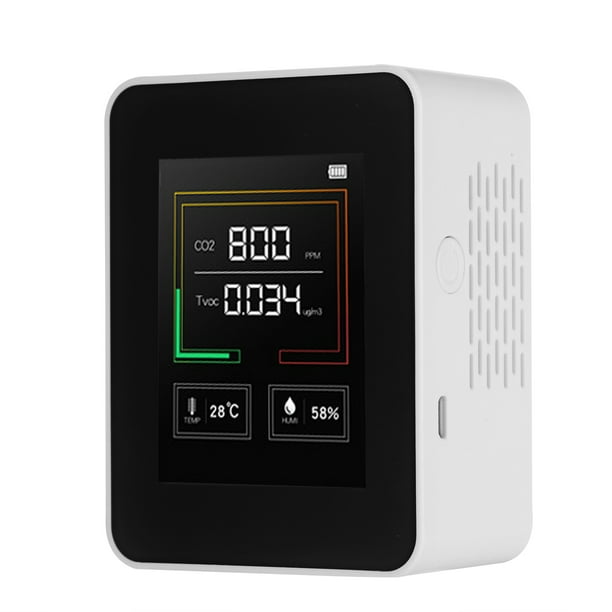 Supervisar Irfora Monitor de calidad del aire Medidor de CO2 TVOC Temperatura y humedad Detector de dióxido de carbono con función de alarma Detector de gas de aire en tiempo real de sobremesa para Irfora Supervisar