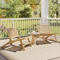 thumbnail image 4 of Teak Wood Outdoor Reclining Chair Natural Mid Century Accent Chair w/ Backrest For Daily Life, 4 of 7