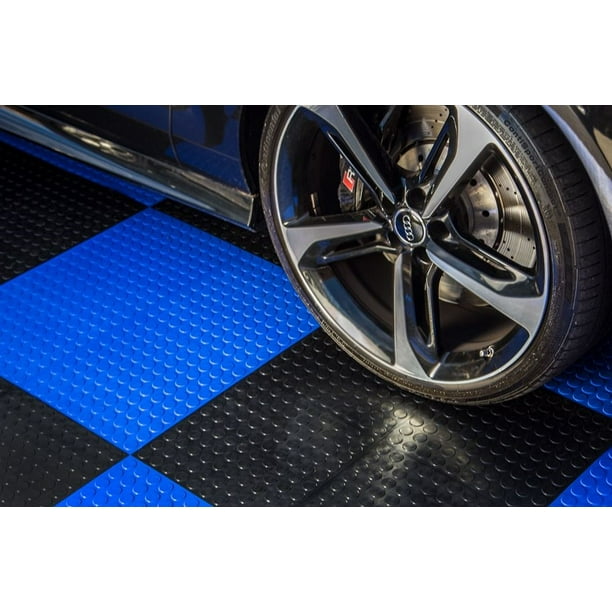 FlooringInc 12"x12" Coin Pattern Interlocking Garage Floor Nitro PVC