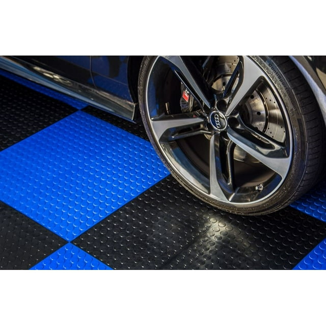 FlooringInc 12"x12" Coin Pattern Interlocking Garage Floor Nitro PVC