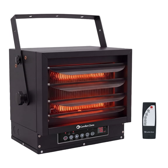 Comfort Zone 7,500W Digital Ceiling Mount Space Heater with Remote, 240v, Black
