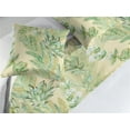 thumbnail image 2 of Greenery Bed Runner Set, Watercolor Style Lotus and Fern Leaves Pattern Exotics Concept Print, Decorative Bedding Scarf & 2 Pillow Shams for Hotels Homes, King, Peacock Green Fern Green, by Ambesonne, 2 of 3