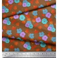 thumbnail image 3 of Soimoi Silk Fabric Leaves & Floral Clip Art Printed Craft Fabric by the Yard 42 Inch Wide, 3 of 3