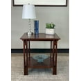 thumbnail image 5 of 24.5"H, Acacia Wood 4 Leg Architectural Square End Table, Mahogany, 5 of 11
