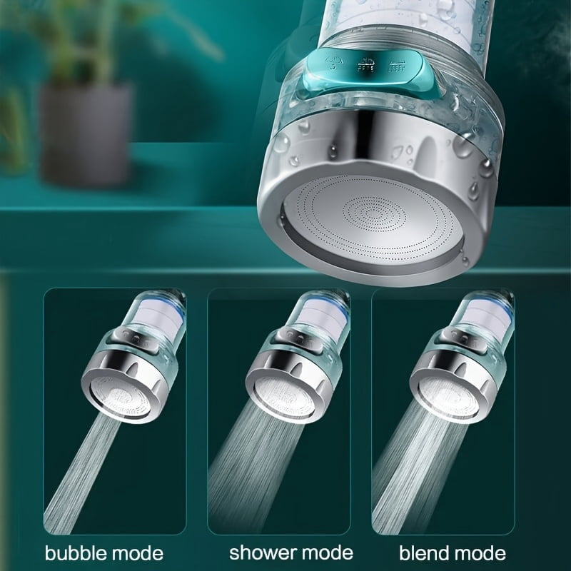 360° Rotating Faucet Spray Head, Kitchen Tap Aerator, Universal Faucet Extender with Filter, 3 Modes Rotatable Extension Faucet Filter Nozzle, Kitchen Tap Water Filter Bubbler