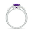 thumbnail image 2 of ANGARA Natural 2.28 Ct. Amethyst with Diamond Classic Ring in 14K White Gold for Women (Ring Size: 11.5), 2 of 9
