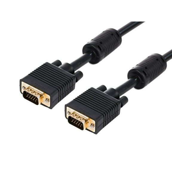 Monoprice Super VGA Monitor Cable - 6 Feet - Black | Male to Male with Ferrite Cores (Gold Plated)
