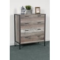 thumbnail image 2 of OS Home and Office Furniture 33" 4-Drawer Wood Chest with Metal Frame in Brown, 2 of 9