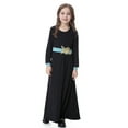 thumbnail image 6 of REDARER Girls Abaya Dress with Contrast Trim & Embellished Belt Black Long Robe Arabic Style Casual Dress for Kids,13-15 Years, 6 of 9
