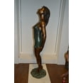 thumbnail image 4 of Nifao Spring Lady Watching The Sun Bronze Statue – Bronze Statue, Home Decor, 18"L x 12"W x 64"H, 4 of 11